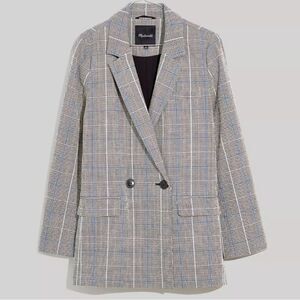 Madewell Gray Plaid Blazer